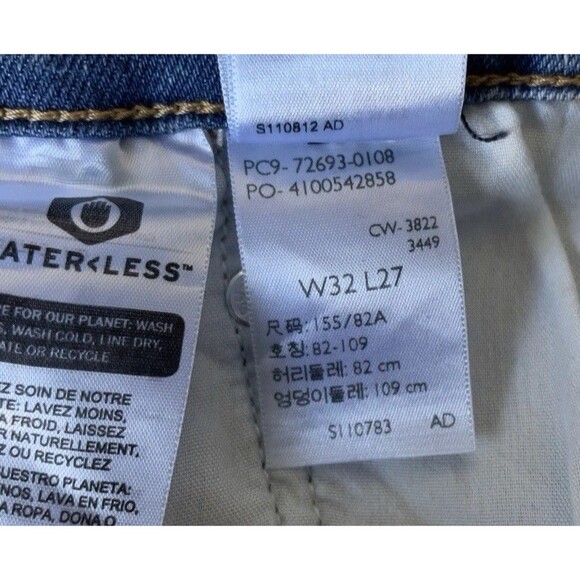 Levi's Ribcage Straight Ankle High-Rise Raw Hem Stretch Blue Jeans Women’s Sz 32 - Picture 13 of 13